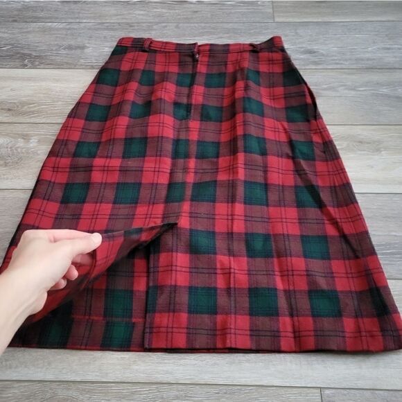 David Brooks Ltd vintage Christmas plaid wool skirt size 4 - Picture 9 of 9